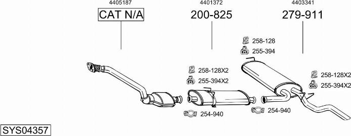 Bosal SYS04357 - Система выпуска ОГ autosila-amz.com