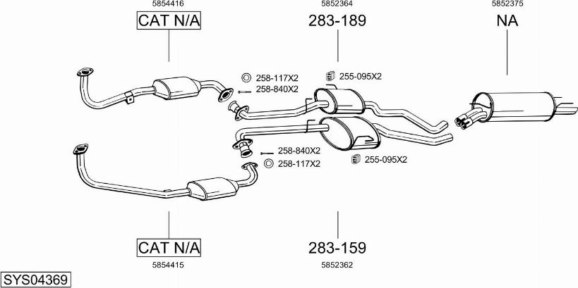 Bosal SYS04369 - Система выпуска ОГ autosila-amz.com