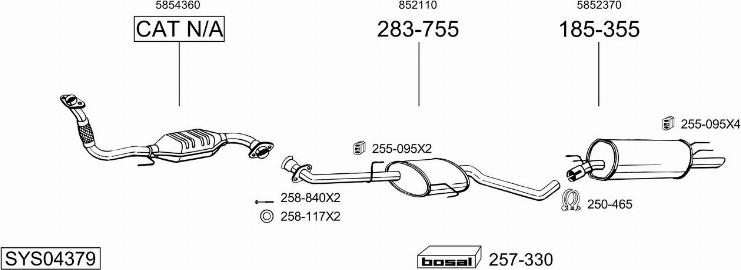 Bosal SYS04379 - Система выпуска ОГ autosila-amz.com