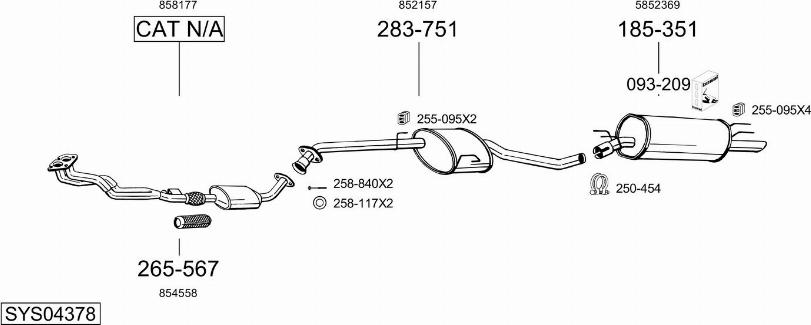 Bosal SYS04378 - Система выпуска ОГ autosila-amz.com