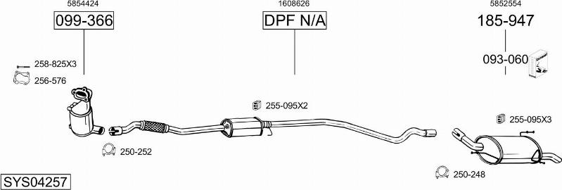 Bosal SYS04257 - Система выпуска ОГ autosila-amz.com