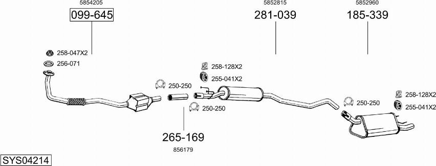 Bosal SYS04214 - Система выпуска ОГ autosila-amz.com