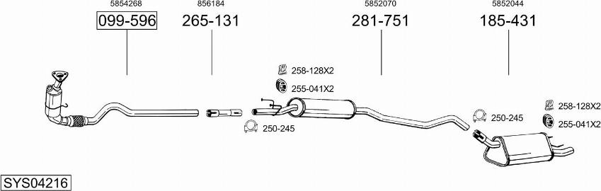 Bosal SYS04216 - Система выпуска ОГ autosila-amz.com