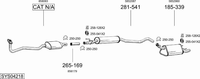 Bosal SYS04218 - Система выпуска ОГ autosila-amz.com