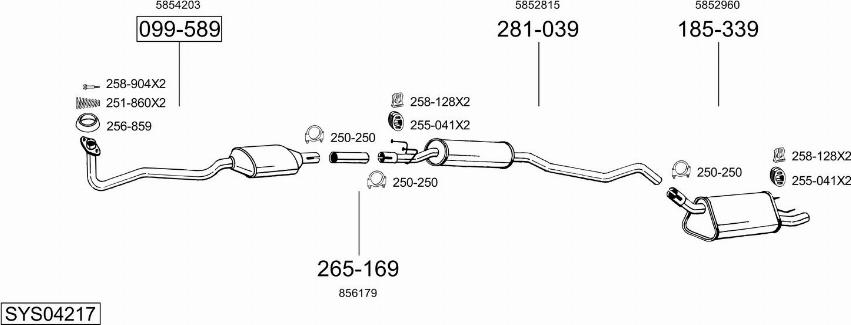 Bosal SYS04217 - Система выпуска ОГ autosila-amz.com