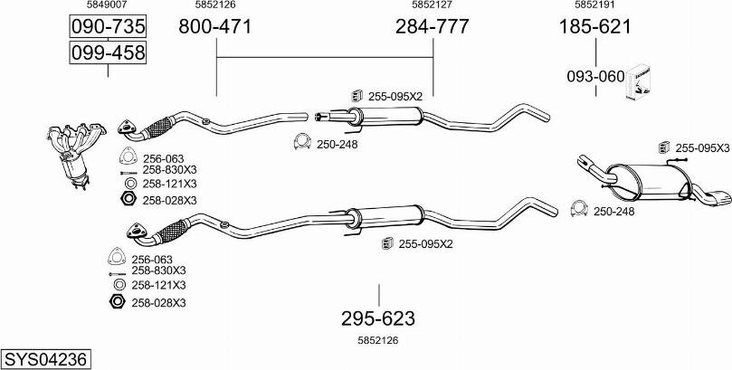 Bosal SYS04236 - Система выпуска ОГ autosila-amz.com