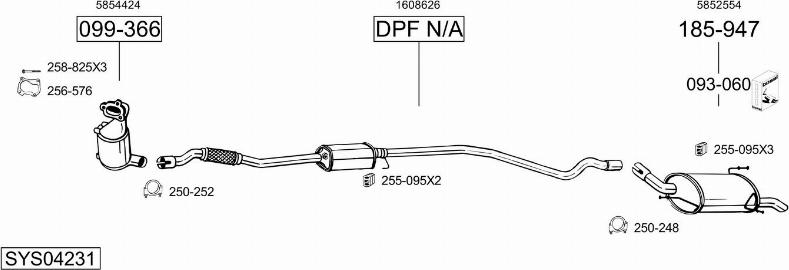 Bosal SYS04231 - Система выпуска ОГ autosila-amz.com