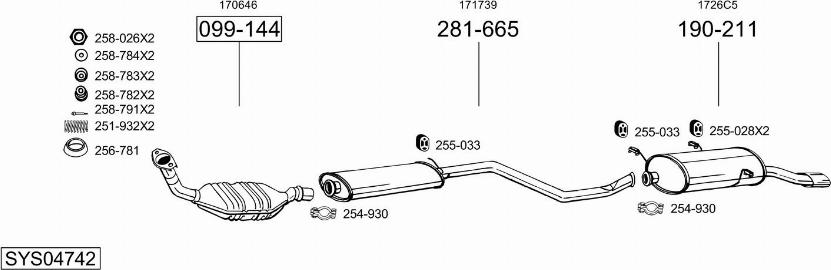 Bosal SYS04742 - Система выпуска ОГ autosila-amz.com