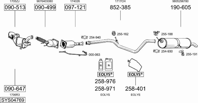 Bosal SYS04769 - Система выпуска ОГ autosila-amz.com