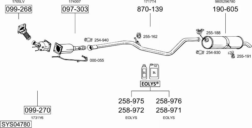 Bosal SYS04780 - Система выпуска ОГ autosila-amz.com