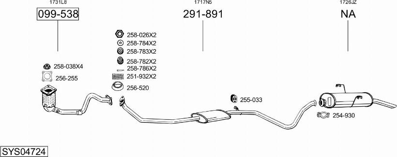 Bosal SYS04724 - Система выпуска ОГ autosila-amz.com