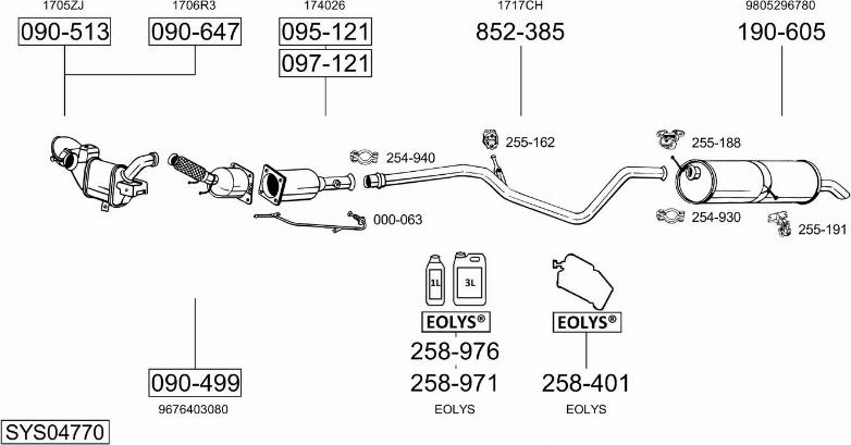 Bosal SYS04770 - Система выпуска ОГ autosila-amz.com