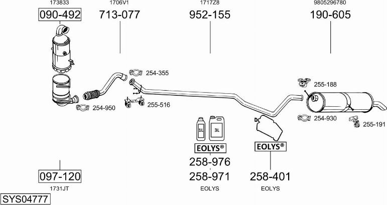 Bosal SYS04777 - Система выпуска ОГ autosila-amz.com