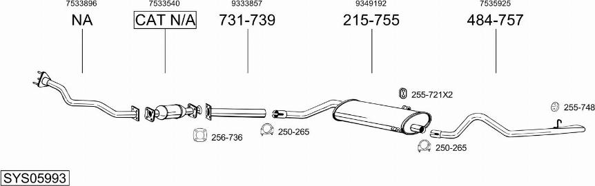 Bosal SYS05993 - Система выпуска ОГ autosila-amz.com