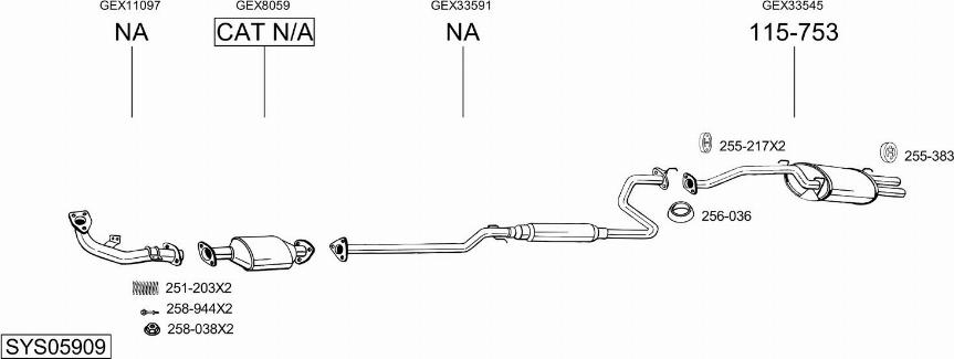 Bosal SYS05909 - Система выпуска ОГ autosila-amz.com