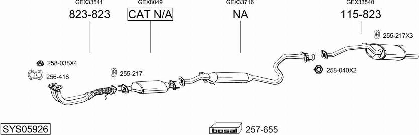 Bosal SYS05926 - Система выпуска ОГ autosila-amz.com