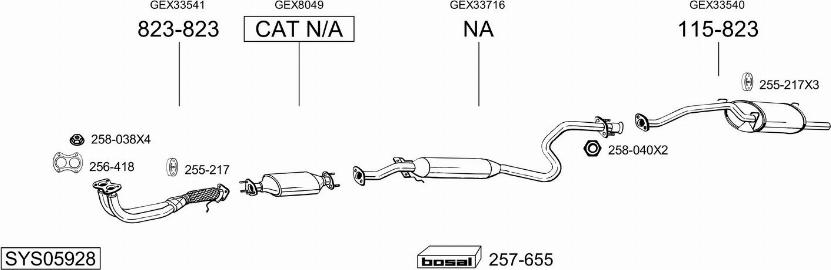 Bosal SYS05928 - Система выпуска ОГ autosila-amz.com