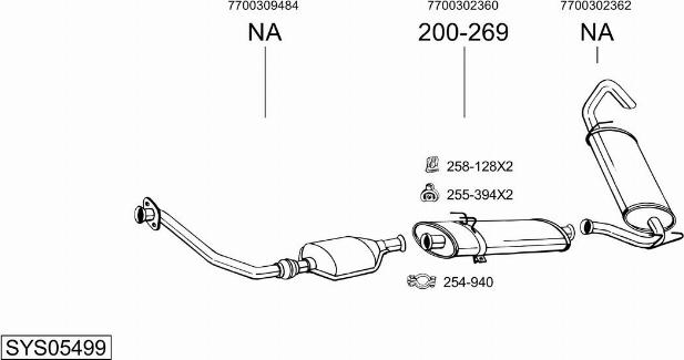 Bosal SYS05499 - Система выпуска ОГ autosila-amz.com