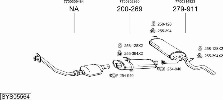 Bosal SYS05564 - Система выпуска ОГ autosila-amz.com