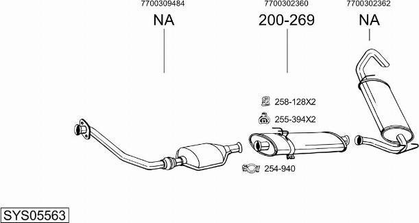 Bosal SYS05563 - Система выпуска ОГ autosila-amz.com