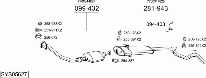 Bosal SYS05627 - Система выпуска ОГ autosila-amz.com