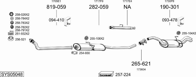 Bosal SYS05048 - Система выпуска ОГ autosila-amz.com