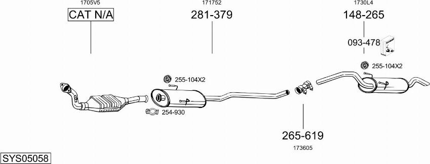 Bosal SYS05058 - Система выпуска ОГ autosila-amz.com