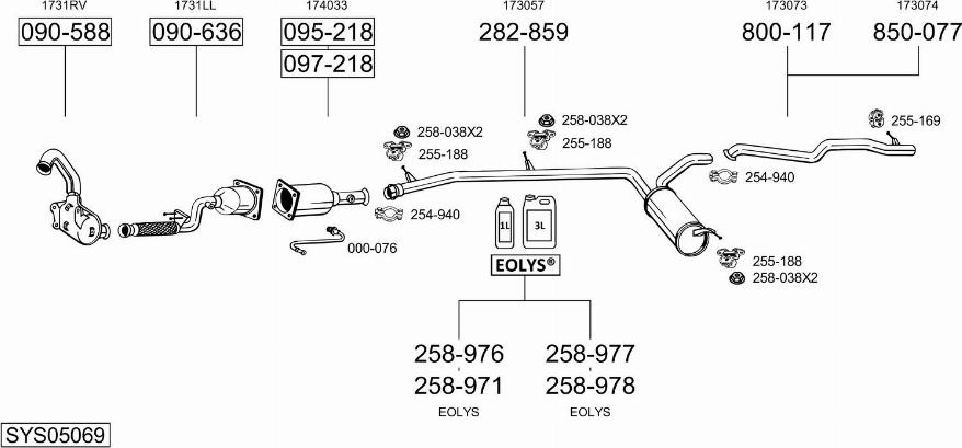 Bosal SYS05069 - Система выпуска ОГ autosila-amz.com