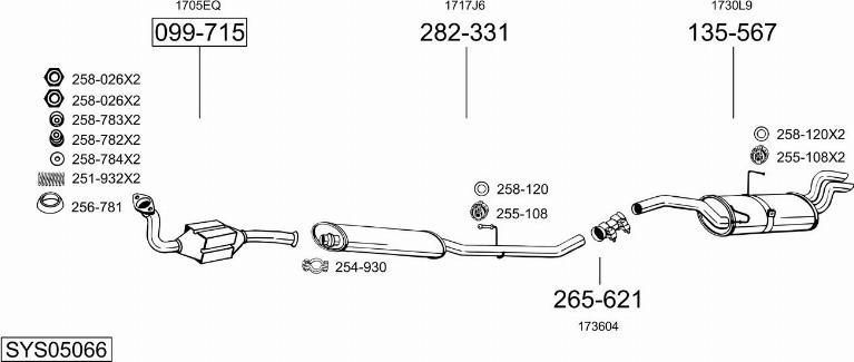 Bosal SYS05066 - Система выпуска ОГ autosila-amz.com