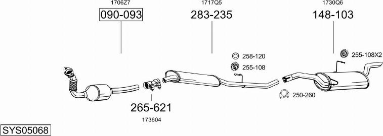 Bosal SYS05068 - Система выпуска ОГ autosila-amz.com