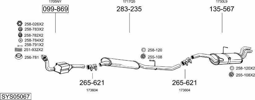 Bosal SYS05067 - Система выпуска ОГ autosila-amz.com