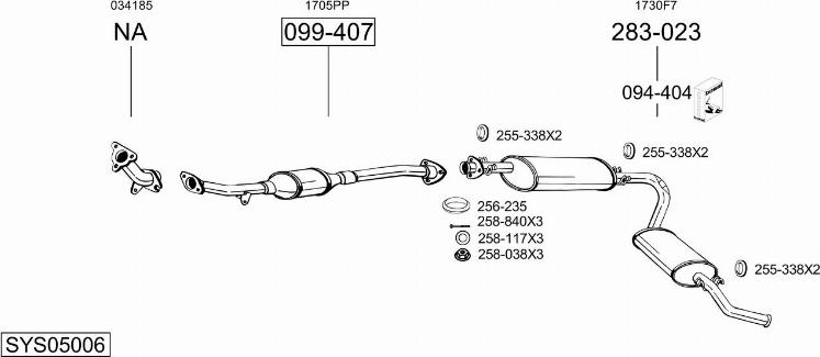 Bosal SYS05006 - Система выпуска ОГ autosila-amz.com