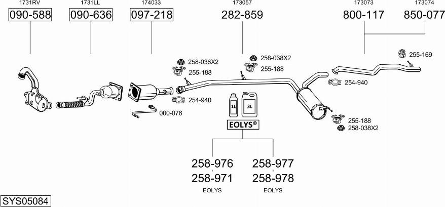 Bosal SYS05084 - Система выпуска ОГ autosila-amz.com