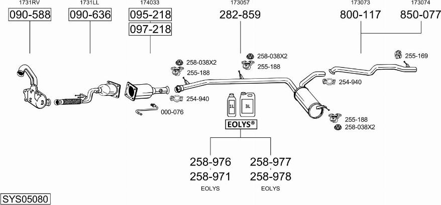 Bosal SYS05080 - Система выпуска ОГ autosila-amz.com