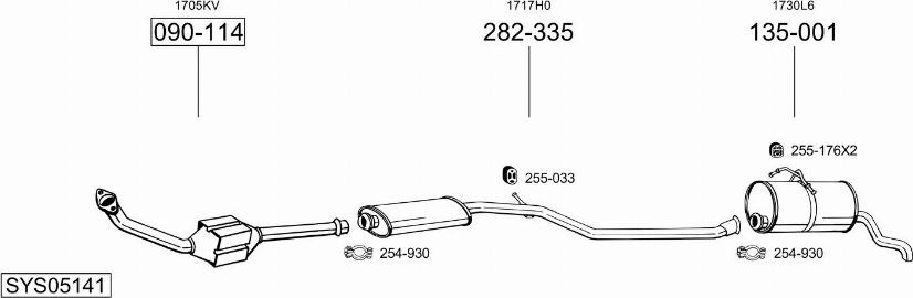 Bosal SYS05141 - Система выпуска ОГ autosila-amz.com