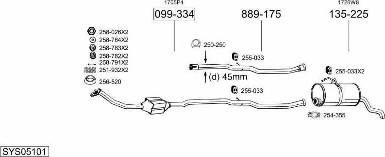 Bosal SYS05101 - Система выпуска ОГ autosila-amz.com