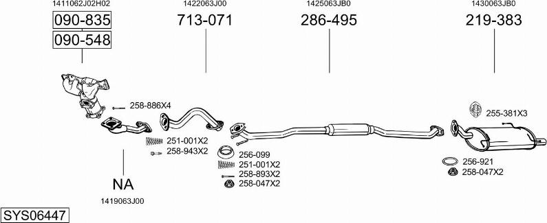 Bosal SYS06447 - Система выпуска ОГ autosila-amz.com