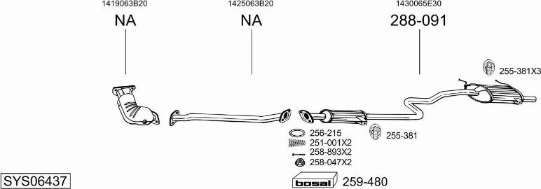 Bosal SYS06437 - Система выпуска ОГ autosila-amz.com