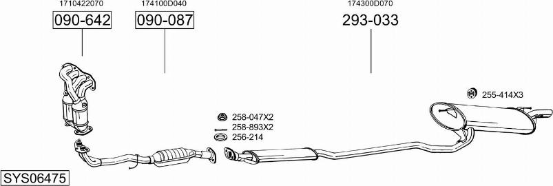 Bosal SYS06475 - Система выпуска ОГ autosila-amz.com