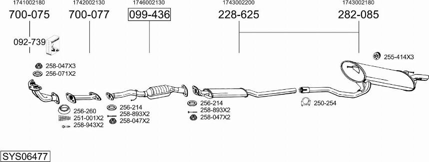 Bosal SYS06477 - Система выпуска ОГ autosila-amz.com