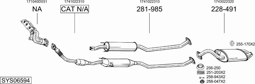 Bosal SYS06594 - Система выпуска ОГ autosila-amz.com