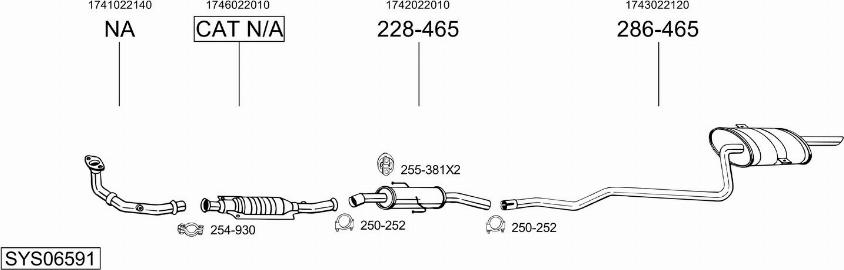 Bosal SYS06591 - Система выпуска ОГ autosila-amz.com