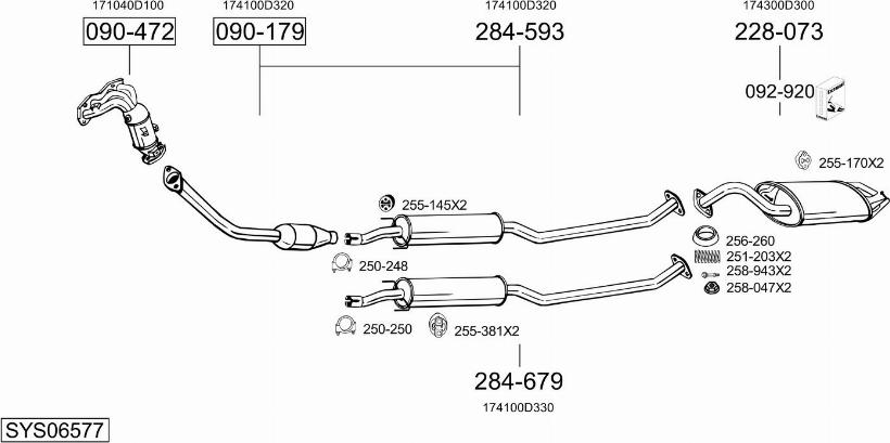 Bosal SYS06577 - Система выпуска ОГ autosila-amz.com