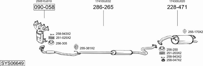 Bosal SYS06649 - Система выпуска ОГ autosila-amz.com