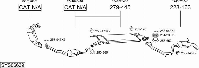 Bosal SYS06639 - Система выпуска ОГ autosila-amz.com