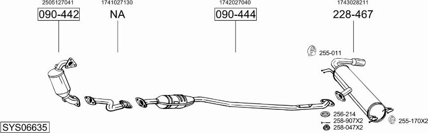 Bosal SYS06635 - Система выпуска ОГ autosila-amz.com