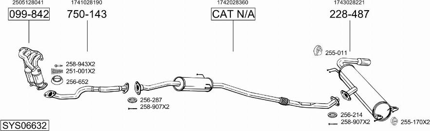 Bosal SYS06632 - Система выпуска ОГ autosila-amz.com