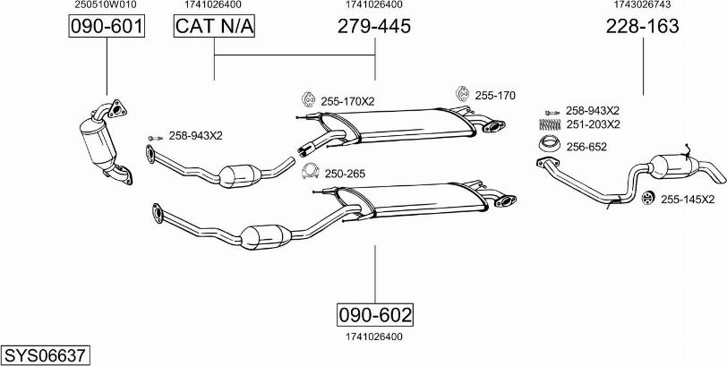 Bosal SYS06637 - Система выпуска ОГ autosila-amz.com