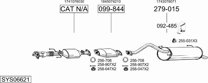 Bosal SYS06621 - Система выпуска ОГ autosila-amz.com