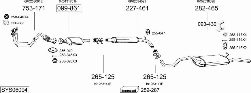 Bosal SYS06094 - Система выпуска ОГ autosila-amz.com